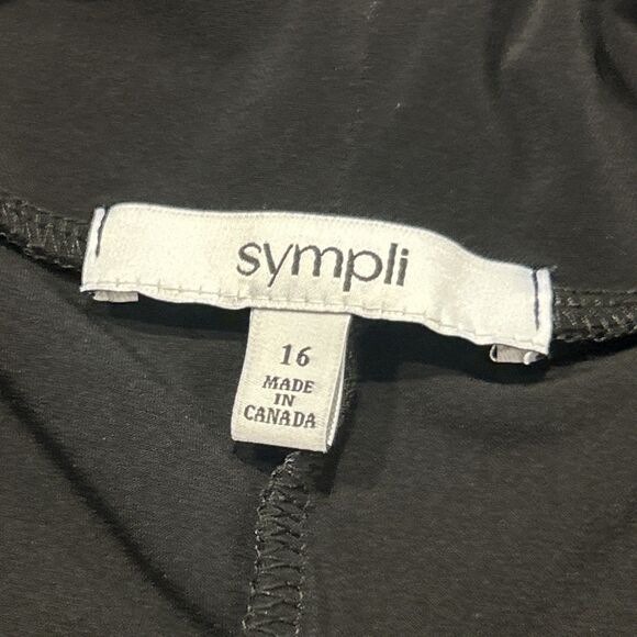 Sympli Open Front Sleeveless Cardigan Womens 16 Stretch Jersey Longline Black - Picture 3 of 6